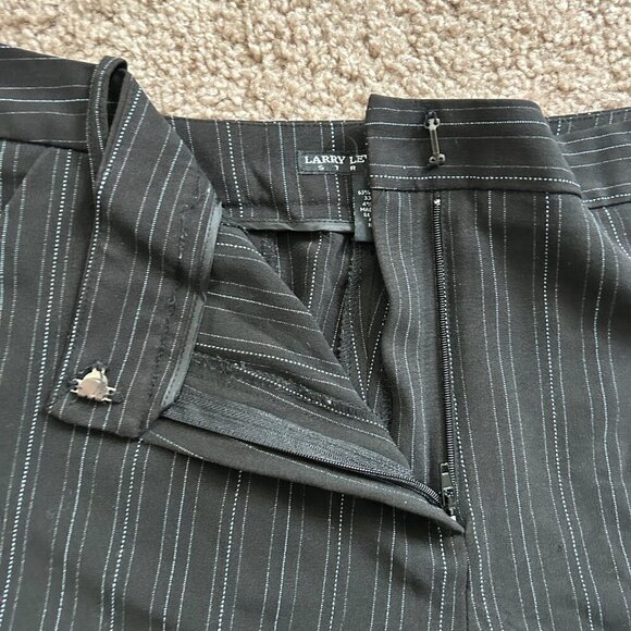Larry Levine Petite Black White Pinstriped Pants Size 12P - Picture 4 of 11